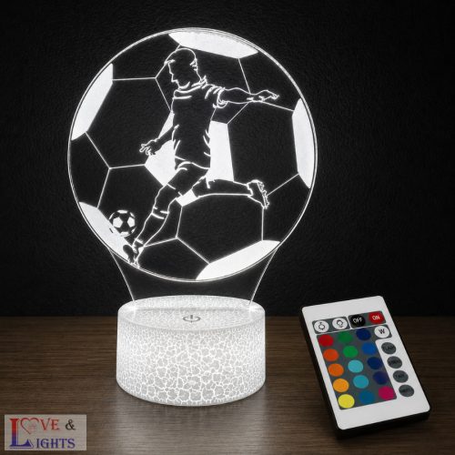 Focista egyedi névvel és mezszámmal - 3D lámpa