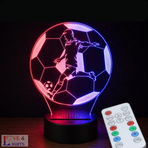 Focista egyedi névvel és mezszámmal - 3D lámpa