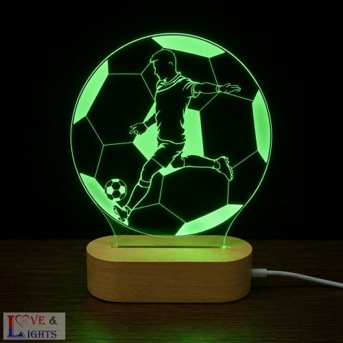 Focista egyedi névvel és mezszámmal - 3D lámpa