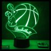 Fiú kosárlabdázó mintás 3D lámpa - egyedi felirattal