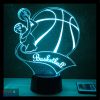Fiú kosárlabdázó mintás 3D lámpa - egyedi felirattal