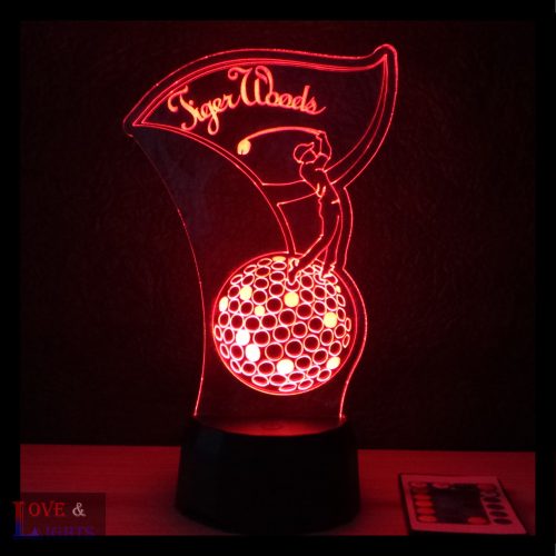 Golfozó mintás 3D lámpa kérhető felirattal