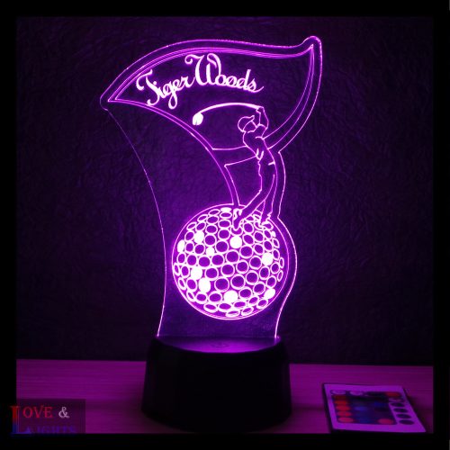 Golfozó mintás 3D lámpa kérhető felirattal