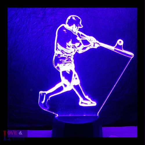Baseball játékos mintás 3d lámpa
