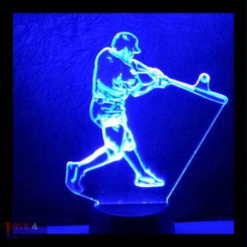 Baseball játékos mintás 3d lámpa