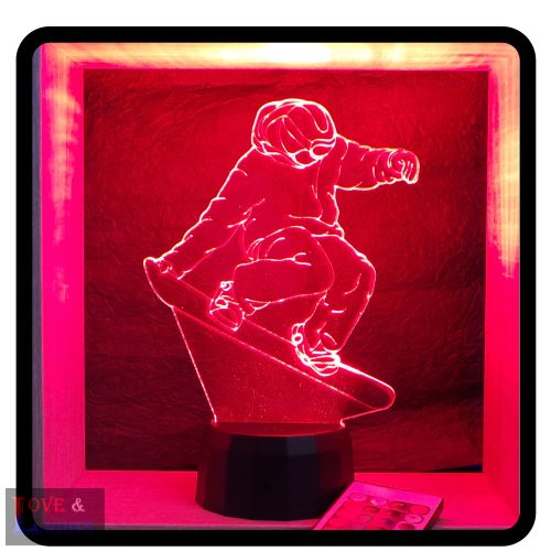 Snowboardos mintás éjjeli lámpa 