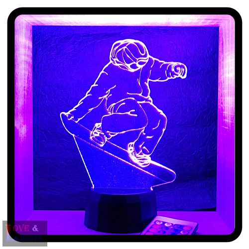 Snowboardos mintás éjjeli lámpa 