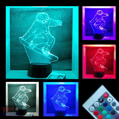 Snowboardos mintás éjjeli lámpa 