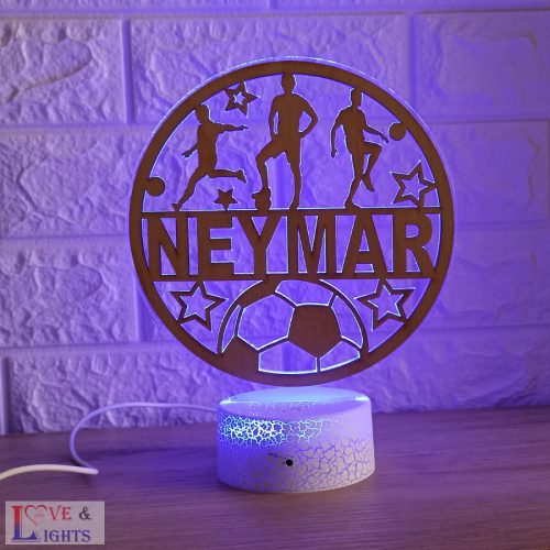 Névre szóló 3D lámpa focistáknak - egyedi ajándék
