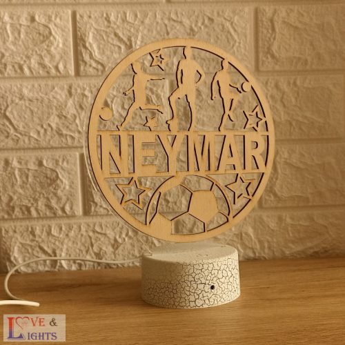 Névre szóló 3D lámpa focistáknak - egyedi ajándék