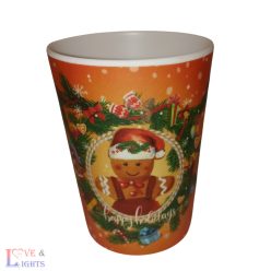 Karácsonyi dekoratív műanyag pohár - mézeskalács