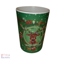 Karácsonyi dekoratív műanyag pohár - rénszarvas