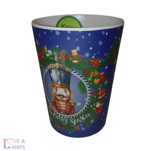 Karácsonyi dekoratív műanyag pohár - diótörő