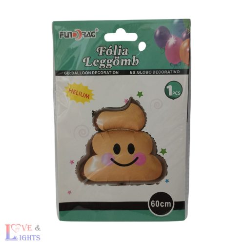 Mosolygós kaki mintás vicces fólia lufi