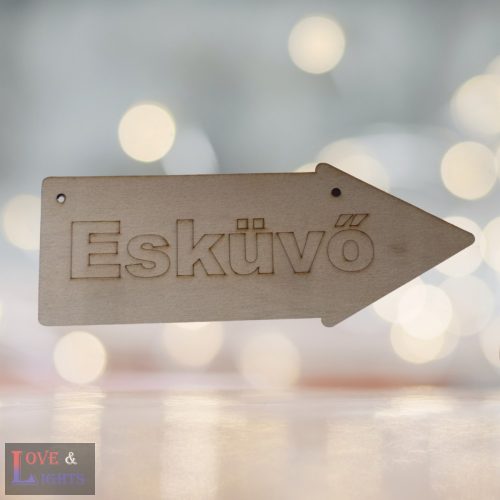 Esküvő feliratú nyíl