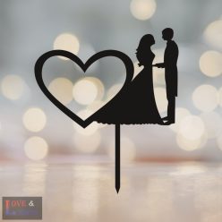 Pár szívvel mintás tortadísz 