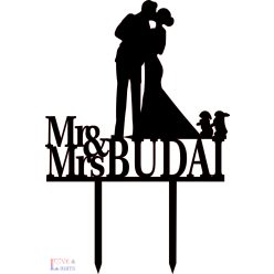 Nyuszis esküvői tortadísz