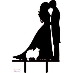 Kutyusos esküvői tortadísz 