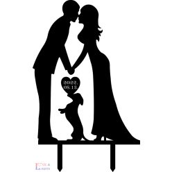 Tacskós esküvői tortadísz 