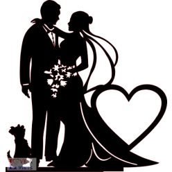 Kutyusos  esküvői tortadísz 