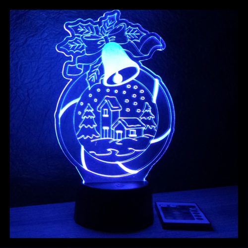 Téli tájat ábrázoló karácsonyi lámpa