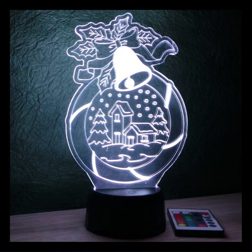 Téli tájat ábrázoló karácsonyi lámpa