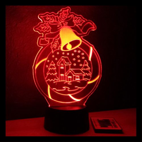 Téli tájat ábrázoló karácsonyi lámpa