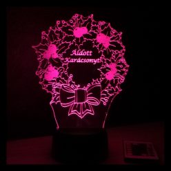 Magyal koszorú mintás karácsonyi lámpa