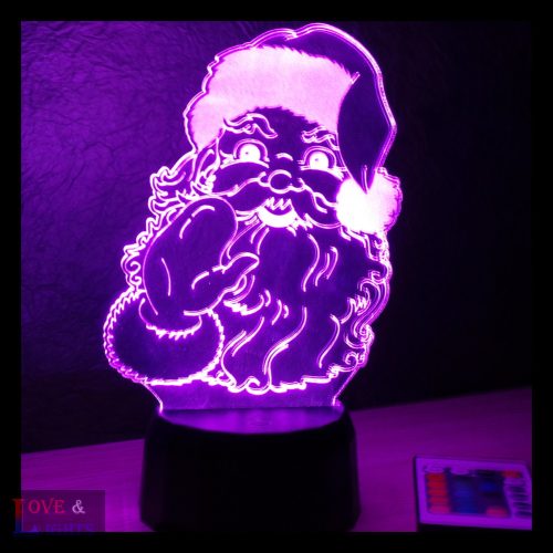 Mikulás mintás 3D lámpa