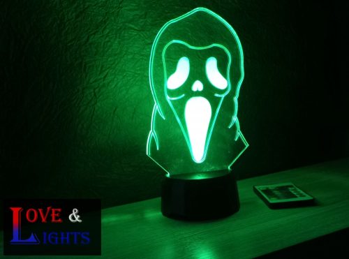 Sikoltó arc mintás illúzió lámpa