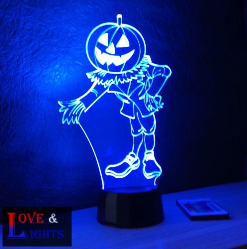 Madárijesztő mintás halloweeni illúzió lámpa