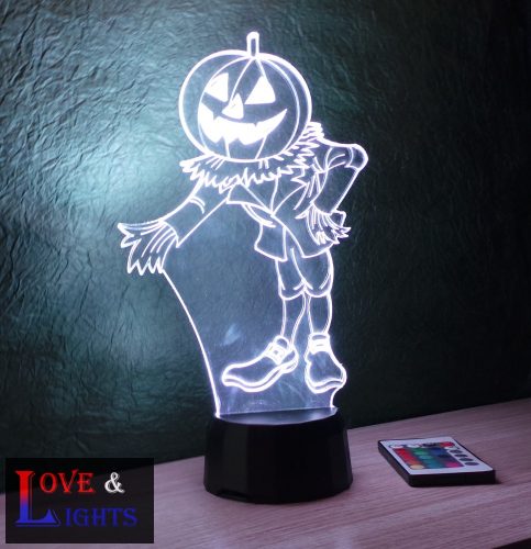 Madárijesztő mintás halloweeni illúzió lámpa