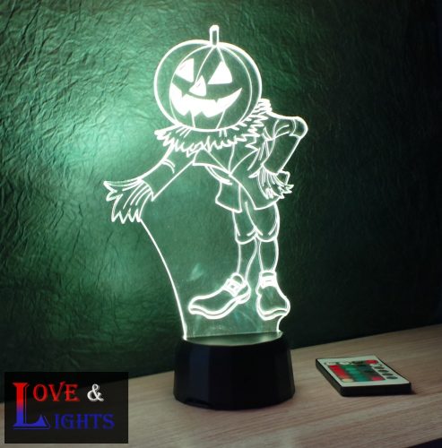 Madárijesztő mintás halloweeni illúzió lámpa