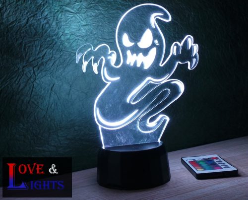 Szellem mintás halloweeni illúzió lámpa