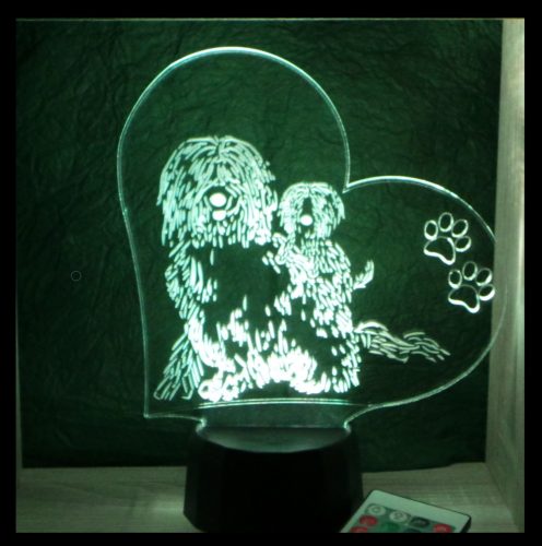Komondor kutya mintás illúzió lámpa 