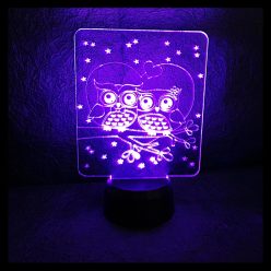 Bagoly pár mintás illúzió lámpa