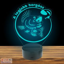 Legjobb horgásznak feliratos 3D illúzió lámpa