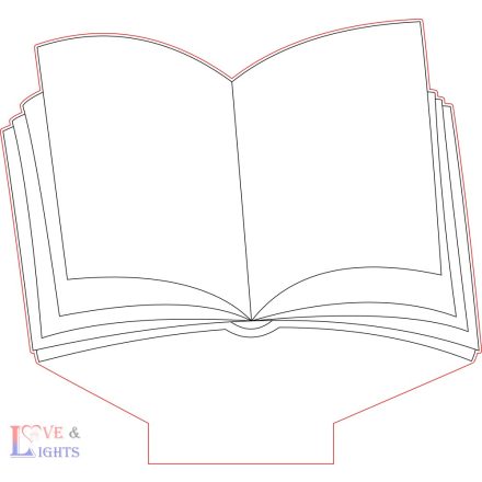 Könyv  mintás lámpa - egyedi felirattal