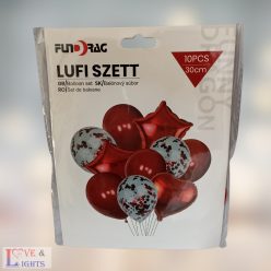 Piros lufi szett - 10 db-os