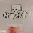 Happy Birthday! feliratos tortadísz - focis mintás