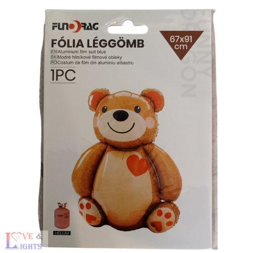 Maci alakú fólia lufi - 90 cm