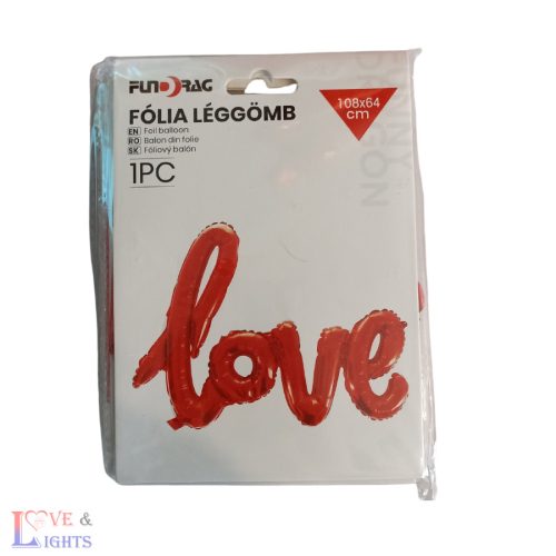 Love - feliratú fólia lufi 
