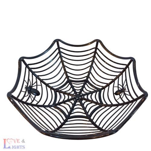 Halloweeni pókhálós tál - fekete