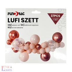 Rosegold  lufi dekorációs szett - 37 db