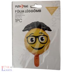 Ballagásra - mosolygós smiley lufi pálcás
