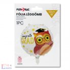 Ballagásra - bagoly mintás fólia lufi -53 cm