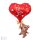 Maci szívvel - I love you fólia lufi - 84 cm