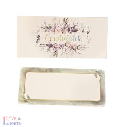   Gratulálok! feliratos pénzátadó boríték - virág mintás