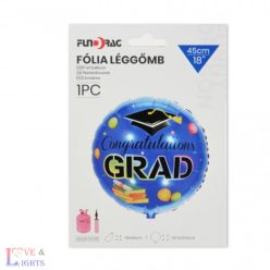 Ballagási fólai lufi kék - 45 cm