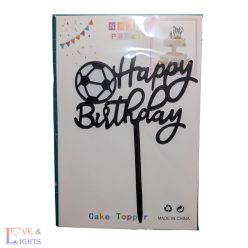 Happy Birthday! feliratos tortadísz - focis mintás